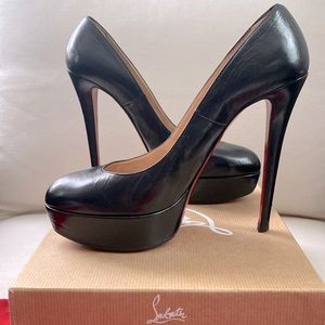 Christian Louboutin Bianca 140 Kid black leather heels